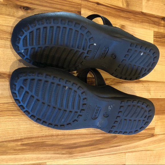 Crocs Black Slide Double Strap Sandals - Picture 5 of 6